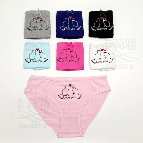 Womens Cute Sexy Pattern Printed Cotton Full Brief Panties