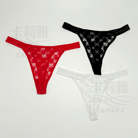 Ladies Underwear Low Waist Sexy Transparent Lace Womens Thong Panties